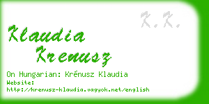 klaudia krenusz business card